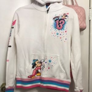 Disney hoodie pink white rainbow 2013